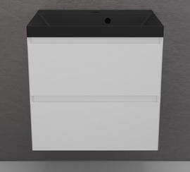 Тумба подвесная Style Line Манхэттен 60 с раковиной Asti 60 антрацит, эмаль, 2 ящика, Plus, белая матовая - фото, отзывы, цена