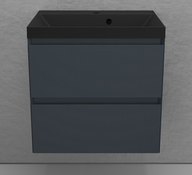 Тумба подвесная Style Line Манхэттен 60 с раковиной Asti 60 антрацит, эмаль, 2 ящика, Plus, графит - фото, отзывы, цена