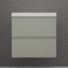 Тумба подвесная Style Line Манхэттен 60 с раковиной Asti 60, эмаль, 2 ящика, Plus, олива - фото, отзывы, цена