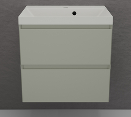 Тумба подвесная Style Line Манхэттен 60 с раковиной Asti 60 жасмин, эмаль, 2 ящика, Plus, олива - фото, отзывы, цена