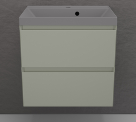 Тумба подвесная Style Line Манхэттен 60 с раковиной Asti 60 серый шелк, эмаль, 2 ящика, Plus, олива - фото, отзывы, цена