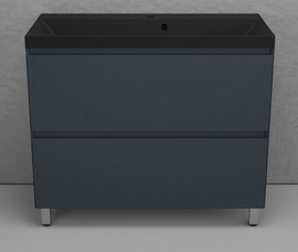 Тумба напольная  Style Line Манхэттен 100 с раковиной Asti 100 антрацит, эмаль, 2 ящика, Plus, графит - фото, отзывы, цена