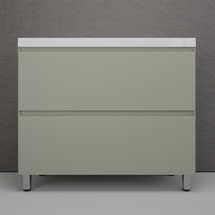 Тумба напольная Style Line Манхэттен 100 с раковиной Asti 100, эмаль, 2 ящика, Plus, олива - фото, отзывы, цена