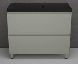 Тумба напольная Style Line Манхэттен 100 с раковиной Asti 100 антрацит, эмаль, 2 ящика, Plus, олива - фото, отзывы, цена