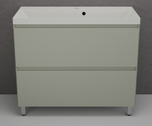 Тумба напольная Style Line Манхэттен 100 с раковиной Asti 100 жасмин, эмаль, 2 ящика, Plus, олива - фото, отзывы, цена