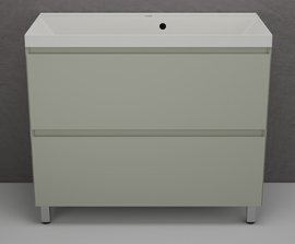 Тумба напольная Style Line Манхэттен 100 с раковиной Asti 100 жасмин, эмаль, 2 ящика, Plus, олива - фото, отзывы, цена