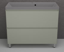 Тумба напольная Style Line Манхэттен 100 с раковиной Asti 100 серый шелк, эмаль, 2 ящика, Plus, олива - фото, отзывы, цена