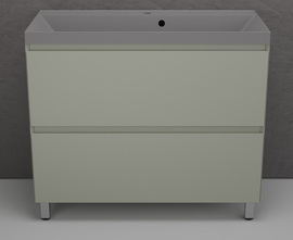 Тумба напольная Style Line Манхэттен 100 с раковиной Asti 100 серый шелк, эмаль, 2 ящика, Plus, олива - фото, отзывы, цена