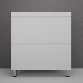 Тумба напольная Style Line Манхэттен 80 с раковиной Asti 80, эмаль, 2 ящика, Plus, белая матовая - фото, отзывы, цена