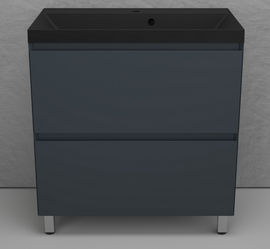 Тумба напольная Style Line Манхэттен 80 с раковиной Asti 80 антрацит, эмаль, 2 ящика, Plus, графит - фото, отзывы, цена