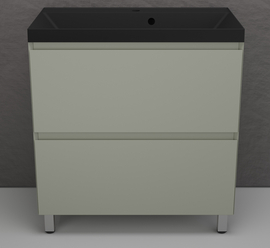 Тумба напольная Style Line Манхэттен 80 с раковиной Asti 80 антрацит, эмаль, 2 ящика, Plus, олива - фото, отзывы, цена