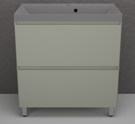Тумба напольная Style Line Манхэттен 80 с раковиной Asti 80 серый шелк, эмаль, 2 ящика, Plus, олива - фото, отзывы, цена
