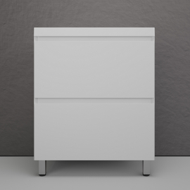 Тумба напольная Style Line Манхэттен 70 с раковиной Asti 70, эмаль, 2 ящика, Plus, белая матовая - фото, отзывы, цена