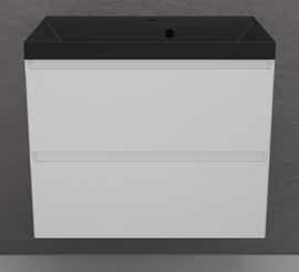 Тумба напольная Style Line Манхэттен 70 с раковиной Asti 70 антрацит, эмаль, 2 ящика, Plus, белая матовая - фото, отзывы, цена