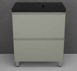 Тумба напольная Style Line Манхэттен 70 с раковиной Asti 70 антрацит, эмаль, 2 ящика, Plus, олива - фото, отзывы, цена