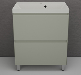 Тумба напольная Style Line Манхэттен 70 с раковиной Asti 70 жасмин, эмаль, 2 ящика, Plus, олива - фото, отзывы, цена