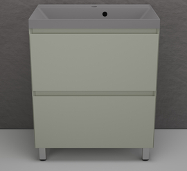 Тумба напольная Style Line Манхэттен 70 с раковиной Asti 70 серый шелк, эмаль, 2 ящика, Plus, олива - фото, отзывы, цена