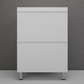 Тумба напольная Style Line Манхэттен 60 с раковиной Asti 60, эмаль, 2 ящика, Plus, белая матовая - фото, отзывы, цена
