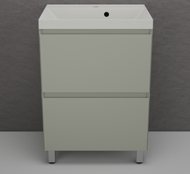 Тумба напольная Style Line Манхэттен 60 с раковиной Asti 60 жасмин, эмаль, 2 ящика, Plus, олива - фото, отзывы, цена