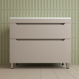 Тумба напольная Style Line Остин с раковиной Фортуна 100 антрацит, 2 ящика, крем, Plus - фото, отзывы, цена