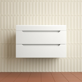 Тумба подвесная Style Line Остин с раковиной Фортуна 80 серый шелк, 2 ящика, белая, Plus - фото, отзывы, цена