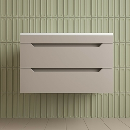 Тумба подвесная Style Line Остин с раковиной Фортуна 80 антрацит, 2 ящика, крем, Plus - фото, отзывы, цена