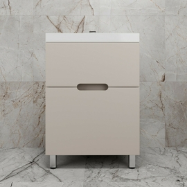 Тумба напольная Style Line Матис 60 с раковиной Asti 60, 2 ящика, крем - фото, отзывы, цена