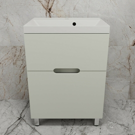 Тумба напольная Style Line Матис 60 с раковиной Asti 60 жасмин, 2 ящика, олива - фото, отзывы, цена