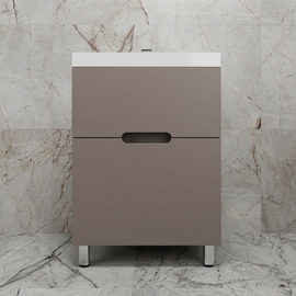 Тумба напольная Style Line Матис 60 с раковиной Asti 60, 2 ящика, тауп темный - фото, отзывы, цена