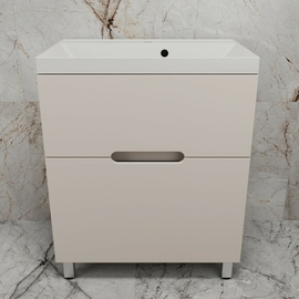 Тумба напольная Style Line Матис 70 с раковиной Asti 70 жасмин, 2 ящика, крем - фото, отзывы, цена