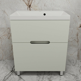 Тумба напольная Style Line Матис 70 с раковиной Asti 70 жасмин, 2 ящика, олива - фото, отзывы, цена