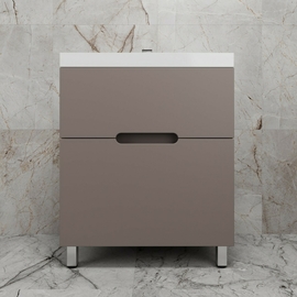 Тумба напольная Style Line Матис 70 с раковиной Asti 70, 2 ящика, тауп темный - фото, отзывы, цена