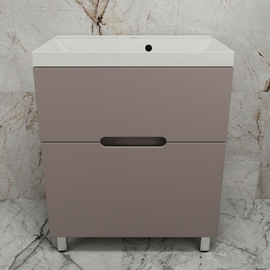 Тумба напольная Style Line Матис 70 с раковиной Asti 70 жасмин, 2 ящика, тауп темный - фото, отзывы, цена