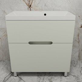 Тумба напольная Style Line Матис 80 с раковиной Asti 80 жасмин, 2 ящика, олива - фото, отзывы, цена