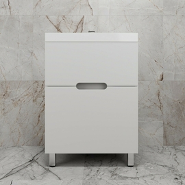 Тумба напольная Style Line Матис 60 с раковиной Asti 60, 2 ящика, белая матовая - фото, отзывы, цена