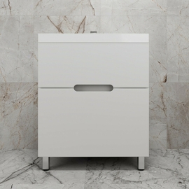 Тумба напольная Style Line Матис 70 с раковиной Asti 70, 2 ящика, белая матовая - фото, отзывы, цена