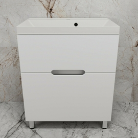 Тумба напольная Style Line Матис 70 с раковиной Asti 70 жасмин, 2 ящика, белая матовая - фото, отзывы, цена