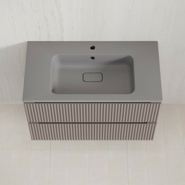 Тумба Style Line Марокко 90 Plus с раковиной Line 90 серый шелк, подвесная, эмаль, 2 ящика, туап темный - фото, отзывы, цена