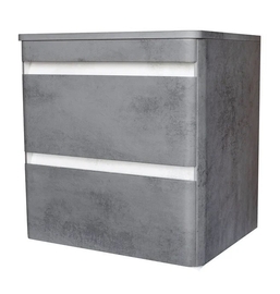 Тумба с раковиной Style Line El Fante Атлантика 70 Люкс, бетон темный, 2 ящика, со столешницей МДФ, Plus - фото, отзывы, цена