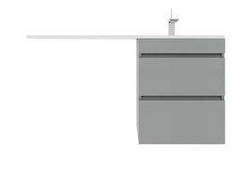Тумба Style Line Даллас 110 Люкс Плюс с раковиной Estetus Даллас 110, подвесная, 2 ящика, серая, правая - фото, отзывы, цена