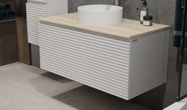 Тумба под раковину Jorno Cossety 100, подвесная, белая/дуб мавелла голд - фото, отзывы, цена