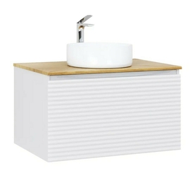 Тумба под раковину Jorno Cossety 80, подвесная, белая/дуб мавелла голд - фото, отзывы, цена