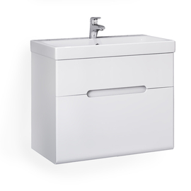 Тумба Jorno Moduo Slim 60 с раковиной, подвесная, белая - фото, отзывы, цена