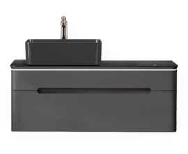Тумба под раковину Jorno Shine 100 подвесная, антрацит - фото, отзывы, цена