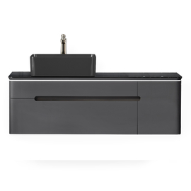 Тумба под раковину Jorno Shine 120 подвесная, антрацит - фото, отзывы, цена