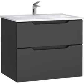 Тумба под раковину Jorno Slide 75 подвесная, антрацит - фото, отзывы, цена