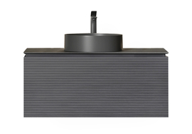 Тумба под раковину Jorno Stone 100 подвесная, антрацит - фото, отзывы, цена