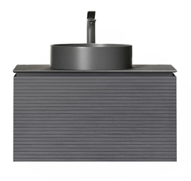 Тумба под раковину Jorno Stone 80 подвесная, антрацит - фото, отзывы, цена
