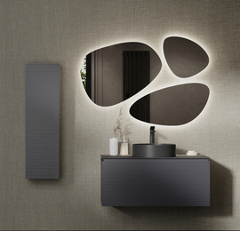 Пенал Jorno Stone 120 подвесной, антрацит - фото, отзывы, цена