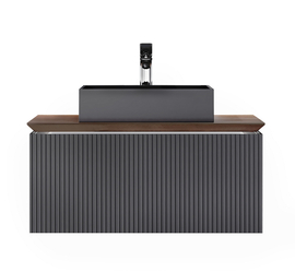 Тумба под раковину Jorno Strong 100 подвесная, антрацит - фото, отзывы, цена